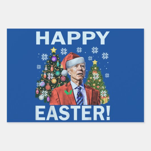 Merry Easter Funny Joe Biden Kerstkerkerst Inpakpapier Vel (Voorkant 3)