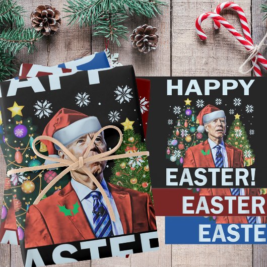 Merry Easter Funny Joe Biden Kerstkerkerst Inpakpapier Vel
