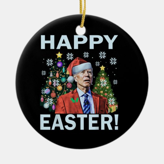 Merry Easter Funny Joe Biden Kerstkerkerst Keramisch Ornament (Voorkant)