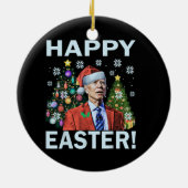 Merry Easter Funny Joe Biden Kerstkerkerst Keramisch Ornament (Achterkant)