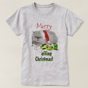 Merry Effing Kerstkat T-shirt