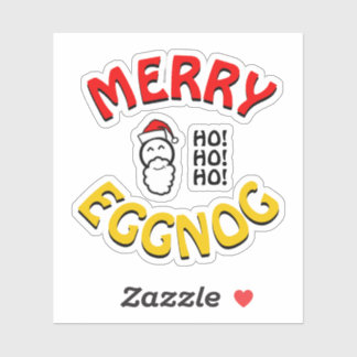 Merry Eggnog Holidays – Christmas Wordplay Joke Sticker