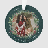 Merry Elegant Festive Waterverf met twee foto's Ornament (voorkant)