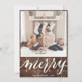 MERRY | Elegant Typografie Gold Tree Feestdagenkaart (Voorkant)