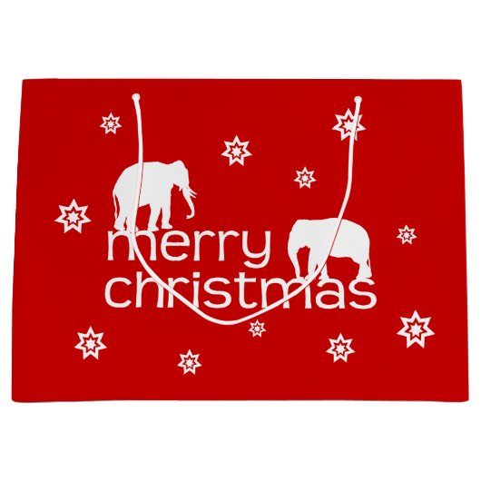 Merry Elephant Kerstmis Groot Cadeauzakje (Voorkant)