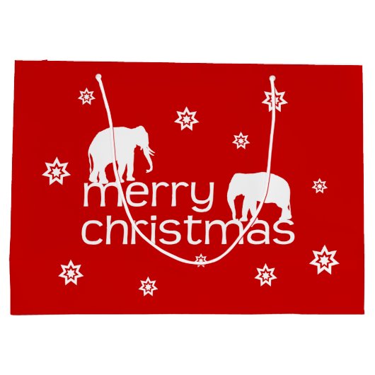 Merry Elephant Kerstmis Groot Cadeauzakje (Achterkant)