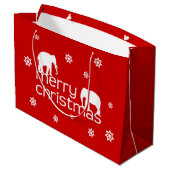 Merry Elephant Kerstmis Groot Cadeauzakje (Achterkant Gekanteld)