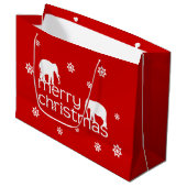 Merry Elephant Kerstmis Groot Cadeauzakje (Voorkant Gekanteld)