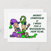 Merry elf 1 briefkaart (Voorkant / Achterkant)