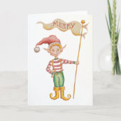 Merry Elf holiday greeting card Kaart (Voorkant)