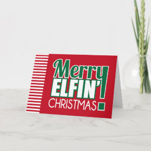 Merry Elfin Christmas Wenskaart Feestdagen Kaart