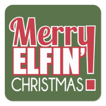 Merry Elfin Kerst sticker