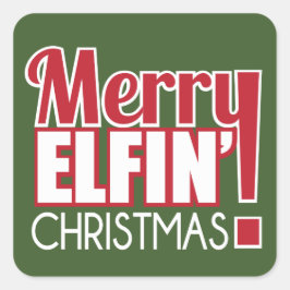 Merry Elfin Kerst sticker