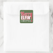 Merry Elfin Kerst sticker (Tas)