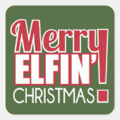 Merry Elfin Kerst sticker (Voorkant)