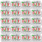 Merry Elfin Kerstmis Funny Elf Holiday Greeting Sticker (Voorkant)
