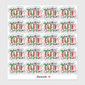 Merry Elfin Kerstmis Funny Elf Holiday Greeting Sticker (Vel)
