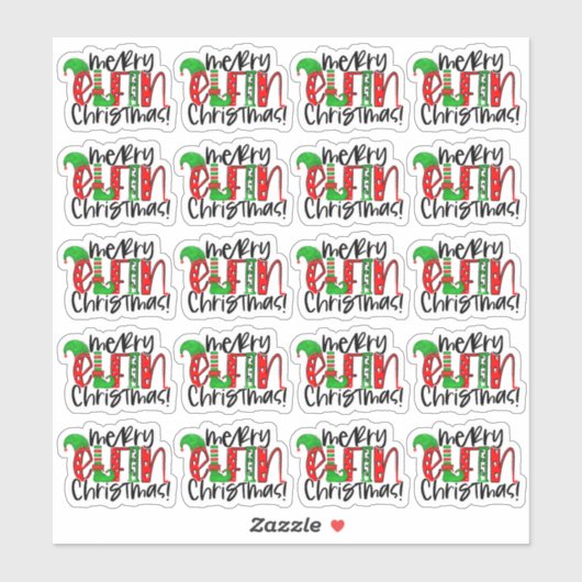 Merry Elfin Kerstmis Funny Elf Holiday Greeting Sticker (Vel)