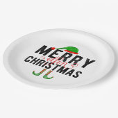Merry Elfin Kerstmis Papieren Bordje (Gekanteld)