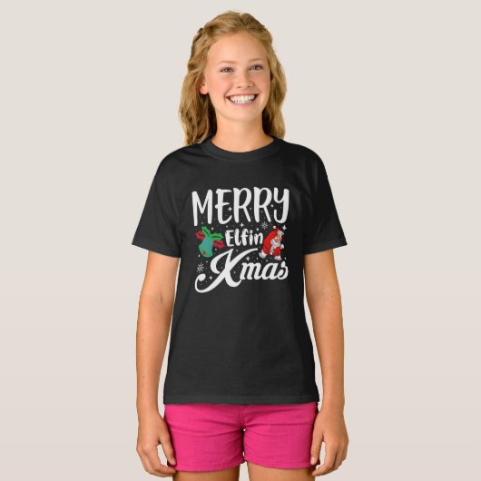 Merry elfin Xmas T-shirt (Voorkant volledig)