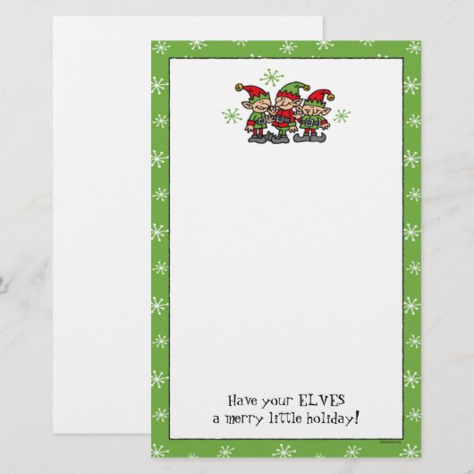 Merry Elves Aangepaste kerstfeestartikelen Briefpapier (Voorkant / Achterkant)