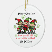 Merry Elves Personalized Ornament (Links)