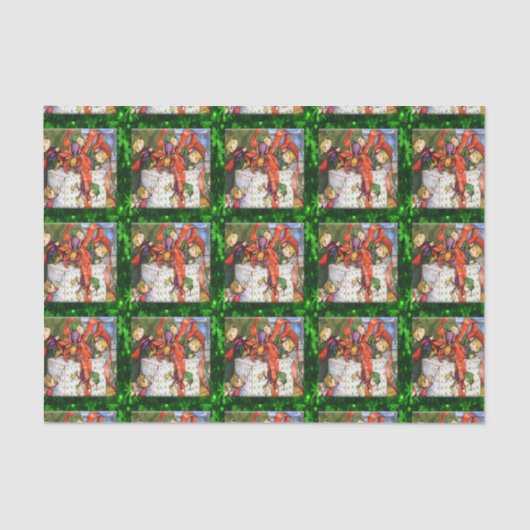 Merry Elves Wrapping Cadeau 10lb Tissue Paper Tissuepapier (Voorkant)