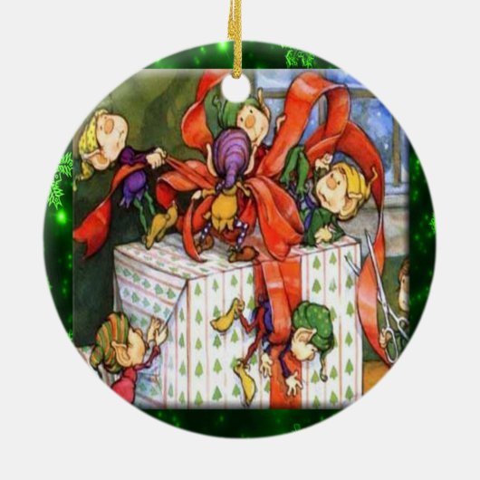 Merry Elves Wrapping Cadeau Ornament (Achterkant)