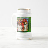 Merry Elves Wrapping Cadeau Stein Bierpul (Voorkant links)