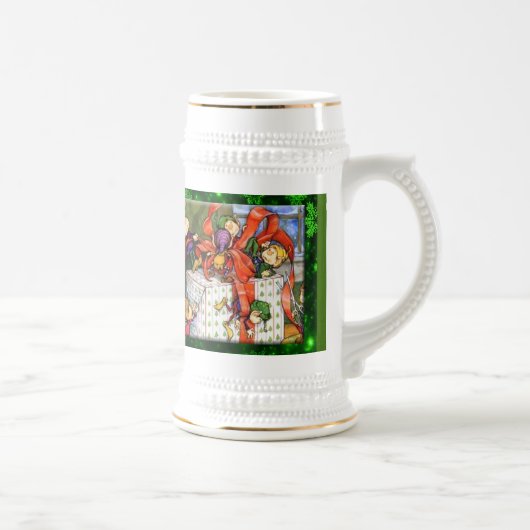 Merry Elves Wrapping Cadeau Stein Bierpul (Rechts)