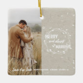 Merry en bijna gehuwd sparen de Datumsleutel Keramisch Ornament (Voorkant)