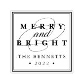 Merry en Bright | Aangepaste feestdag Zelfinktende Stempel (Design)