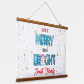 Merry en Bright aanpassen Hangend Wandkleed (Gebogen)