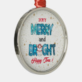 Merry en Bright aanpassen Metalen Ornament (Rechts)