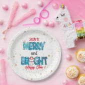 Merry en Bright aanpassen Papieren Bordje (Feest)