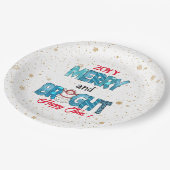 Merry en Bright aanpassen Papieren Bordje (Gekanteld)