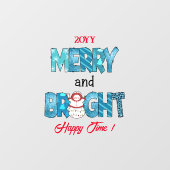 Merry en Bright aanpassen Raamsticker (Vel)