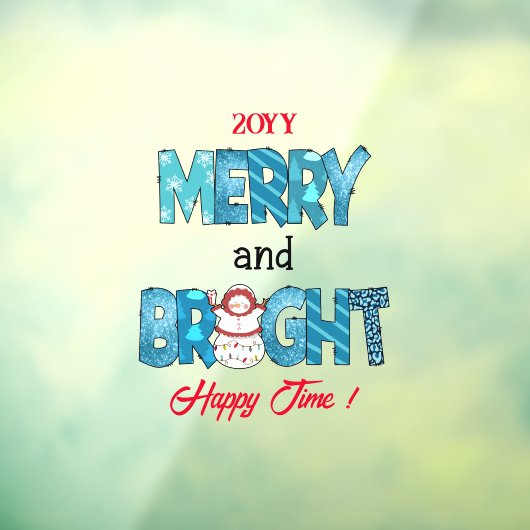 Merry en Bright aanpassen Raamsticker (Vel 3)
