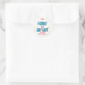 Merry en Bright aanpassen Ronde Sticker (Tas)