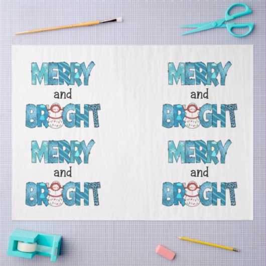 Merry en Bright aanpassen Tissuepapier (Craft)