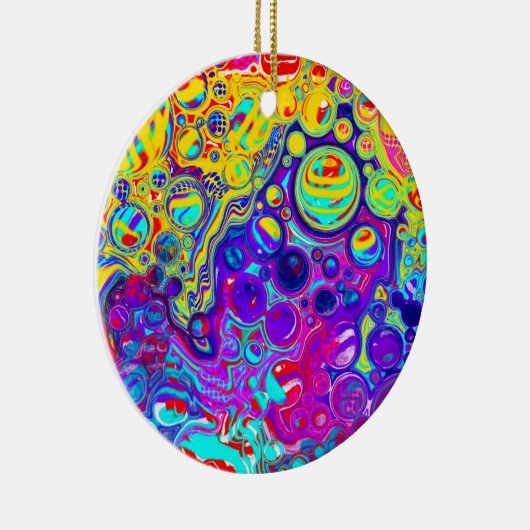 Merry en Bright | Abstract kerstfeest Keramisch Ornament (Rechts)