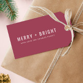Merry en Bright | Berry  Roos Kerstmis Cadeaulabel
