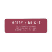 Merry en Bright | Berry  Roos Kerstmis Etiket (Voorkant)