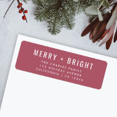 Merry en Bright | Berry  Roos Kerstmis Etiket