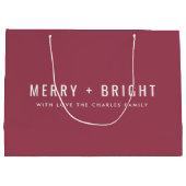 Merry en Bright | Berry  Roos Kerstmis Groot Cadeauzakje (Achterkant)
