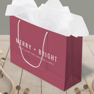 Merry en Bright   Berry  Roos Kerstmis Groot Cadeauzakje