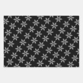 Merry en Bright Black en White Snowflake Star Inpakpapier Vel (Voorkant 3)