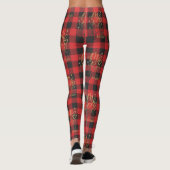Merry en Bright Black Red Buffalo met kerstmis Leggings (Achterkant)