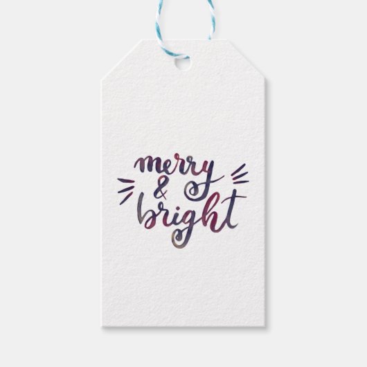 Merry en bright - Bourgogne Cadeaulabel (Voorkant)
