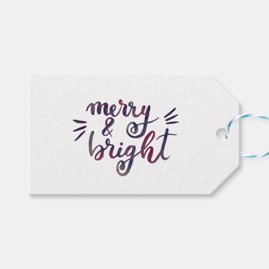 Merry en bright - Bourgogne Cadeaulabel (Voorkant (Horizontaal))